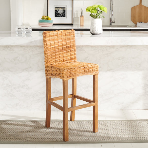 Tobie Rattan Bar Stool in Natural / Natural