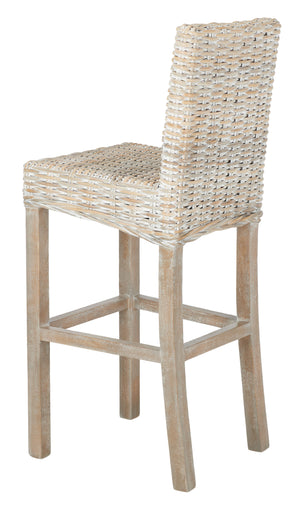 Tobie Rattan Bar Stool in White Washed / White Washed