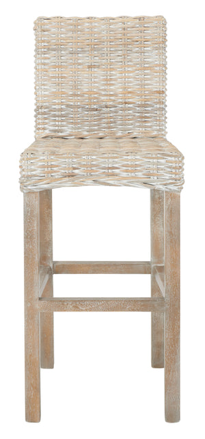 Tobie Rattan Bar Stool in White Washed / White Washed