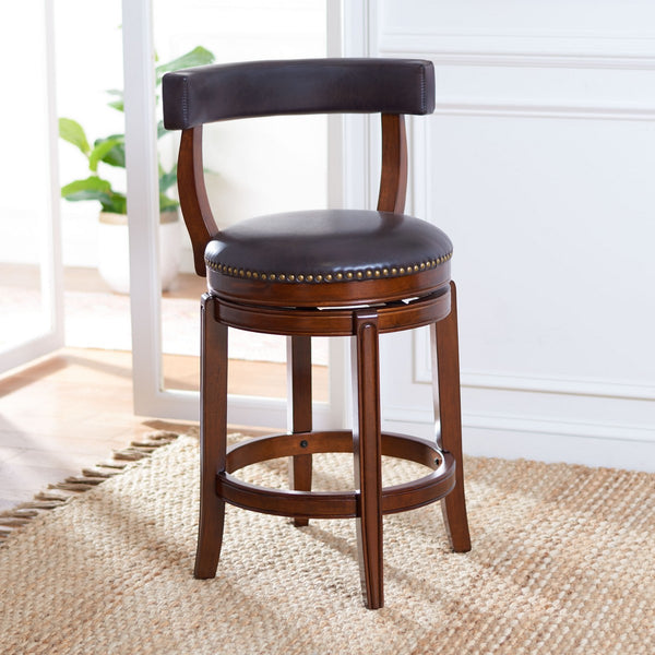 Safavieh Luigi Counter Stool in Walnut, Brown BST7000A
