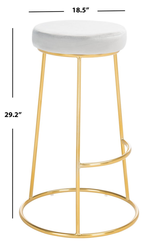 Safavieh Sabina Round Bar Stool Light Grey / Gold BST7506B