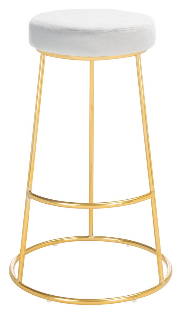 Safavieh Sabina Round Bar Stool Light Grey / Gold BST7506B