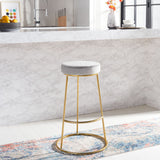 Safavieh Sabina Round Bar Stool Light Grey / Gold BST7506B