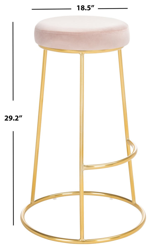 Safavieh Sabina Round Bar Stool Dusty Blush / Gold BST7506F