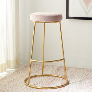 Safavieh Sabina Round Bar Stool Dusty Blush / Gold BST7506F