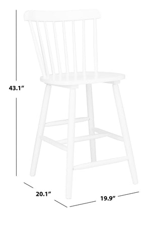 Safavieh Galena Counter Stool -Set Of 2 White Wood BST8503A-SET2
