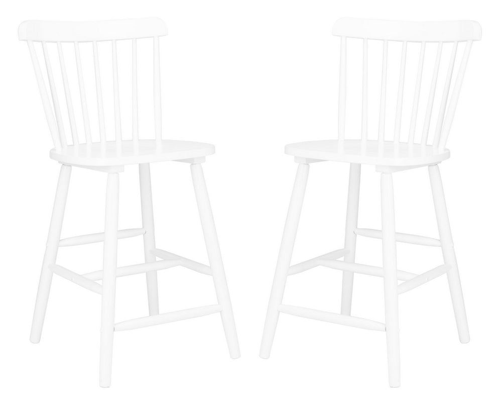 Safavieh Galena Counter Stool -Set Of 2 White Wood BST8503A-SET2
