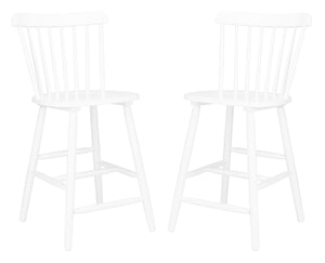 Safavieh Galena Counter Stool -Set Of 2 White Wood BST8503A-SET2