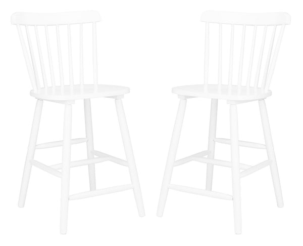 Safavieh Galena Counter Stool -Set Of 2 White Wood BST8503A-SET2