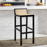 Safavieh Saito Low Back Cane Bar Stool BST9501A