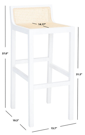 Safavieh Saito Low Back Cane Bar Stool BST9501B