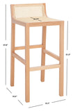 Safavieh Saito Low Back Cane Bar Stool BST9501C