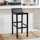 Safavieh Saito Low Back Cane Bar Stool BST9501D