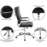 English Elm EE1374 Contemporary Commercial Grade Leather Executive Office Chair Black EEV-11827