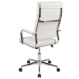English Elm EE1374 Contemporary Commercial Grade Leather Executive Office Chair White EEV-11828