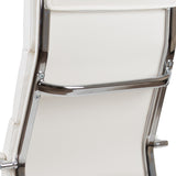 English Elm EE1374 Contemporary Commercial Grade Leather Executive Office Chair White EEV-11828