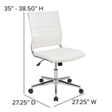 English Elm EE1379 Contemporary Commercial Grade Leather Executive Office Chair White EEV-11836