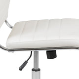 English Elm EE1379 Contemporary Commercial Grade Leather Executive Office Chair White EEV-11836