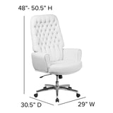 English Elm EE1387 Traditional Commercial Grade Leather Executive Office Chair White EEV-11848