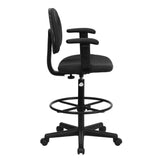 English Elm EE1397 Contemporary Commercial Grade Drafting Stool Black Patterned EEV-11874