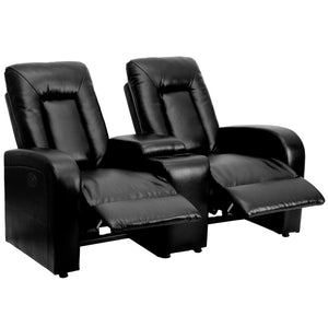 English Elm EE1411 Contemporary 2-Seater Theater Seating Black EEV-11903