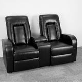 English Elm EE1411 Contemporary 2-Seater Theater Seating Black EEV-11903