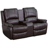 English Elm EE1414 Contemporary 2-Seater Theater Seating Brown EEV-11908