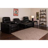 English Elm EE1417 Contemporary 3-Seater Theater Seating Black EEV-11913