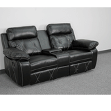 English Elm EE1419 Contemporary 2-Seater Theater Seating Black EEV-11916