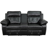 English Elm EE1419 Contemporary 2-Seater Theater Seating Black EEV-11916