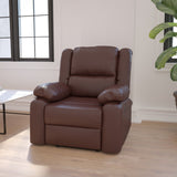 English Elm EE1423 Contemporary Manual Recliner Brown LeatherSoft EEV-11924