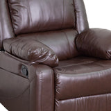 English Elm EE1423 Contemporary Manual Recliner Brown LeatherSoft EEV-11924