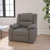 English Elm EE1423 Contemporary Manual Recliner Gray LeatherSoft EEV-11927