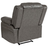 English Elm EE1423 Contemporary Manual Recliner Gray LeatherSoft EEV-11927