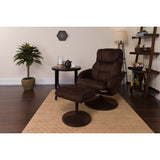 English Elm EE1442 Contemporary Recliner and Ottoman Set Brown EEV-11969