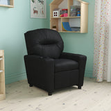 English Elm EE1443 Contemporary Kids Recliner Black LeatherSoft EEV-11971