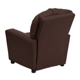 English Elm EE1443 Contemporary Kids Recliner Brown LeatherSoft EEV-11973