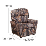English Elm EE1443 Contemporary Kids Recliner Camouflage Fabric EEV-11974