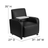 English Elm EE1446 Contemporary Commercial Grade Tablet Arm Lounge Chair Black EEV-12026