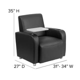 English Elm EE1447 Contemporary Commercial Grade Tablet Arm Lounge Chair Black EEV-12028