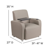 English Elm EE1447 Contemporary Commercial Grade Tablet Arm Lounge Chair Gray EEV-12029