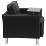 English Elm EE1448 Contemporary Commercial Grade Tablet Arm Lounge Chair Black LeatherSoft EEV-12030