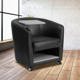 English Elm EE1450 Contemporary Commercial Grade Tablet Arm Lounge Chair Black LeatherSoft EEV-12032