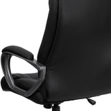 English Elm EE1472 Contemporary Commercial Grade Leather Executive Office Chair Black EEV-12075