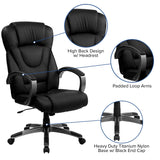 English Elm EE1473 Contemporary Commercial Grade Leather Executive Office Chair Black EEV-12076