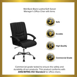 English Elm EE1474 Contemporary Commercial Grade Leather Executive Office Chair Black EEV-12077