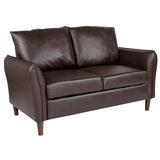 English Elm EE1485 Contemporary Living Room Grouping - Loveseat Brown EEV-12099
