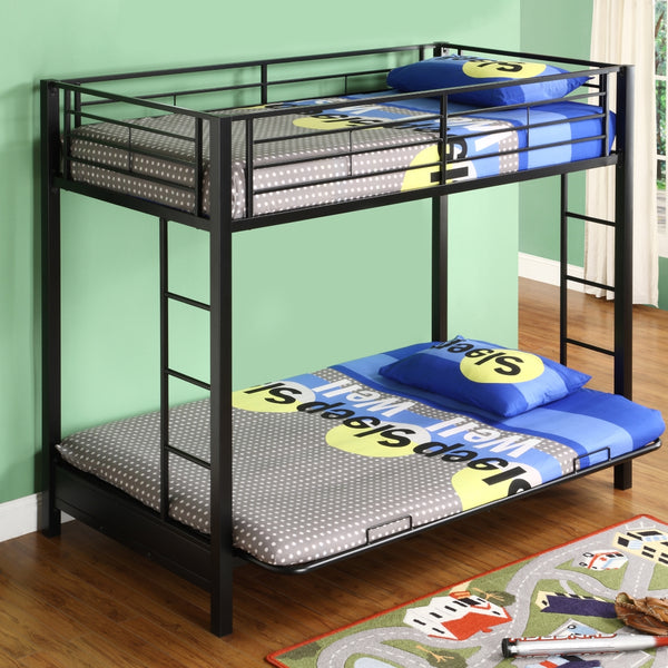 Premium Metal Twin over Futon Bunk Bed
