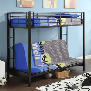 Premium Metal Twin over Futon Bunk Bed
