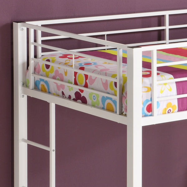 Premium Metal Twin over Futon Bunk Bed - White